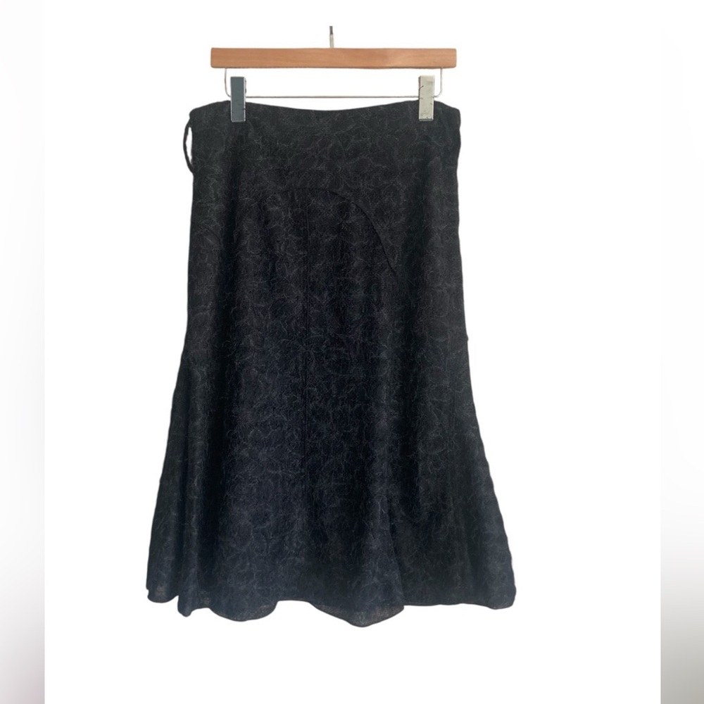 Alberto Makali NWT Vintage Goth Black A-Line Midi Skirt with Eyelash Detail